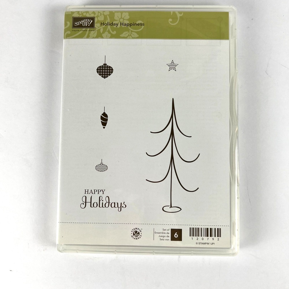 STAMPIN UP  Holiday Happiness Stamp Set Christmas Tree Ornaments 120792 Holidays